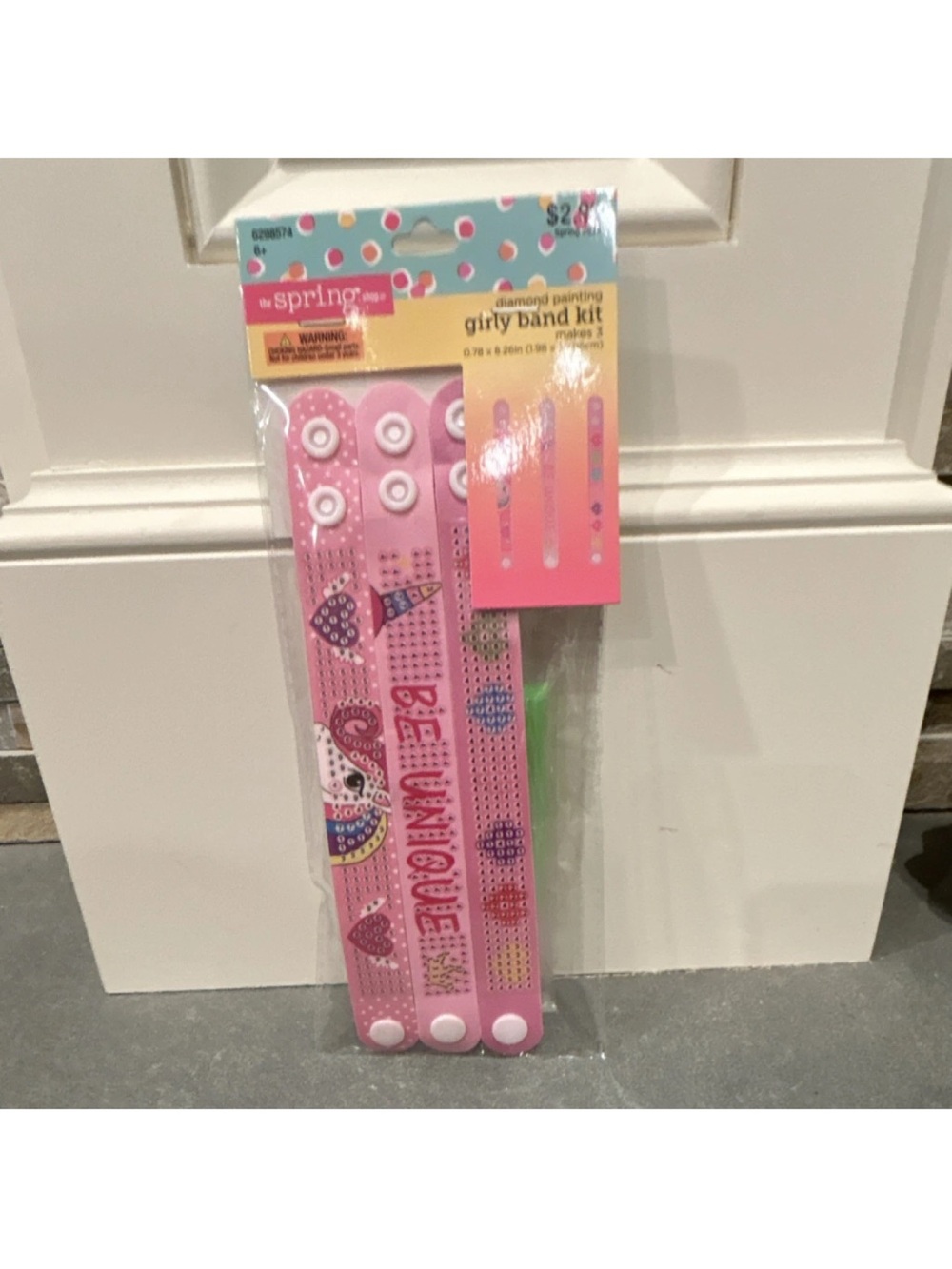Diamond Painting Girly Band Kit of 3 Bracelets - Pink Unicorn - 0.78 x 8.26 in